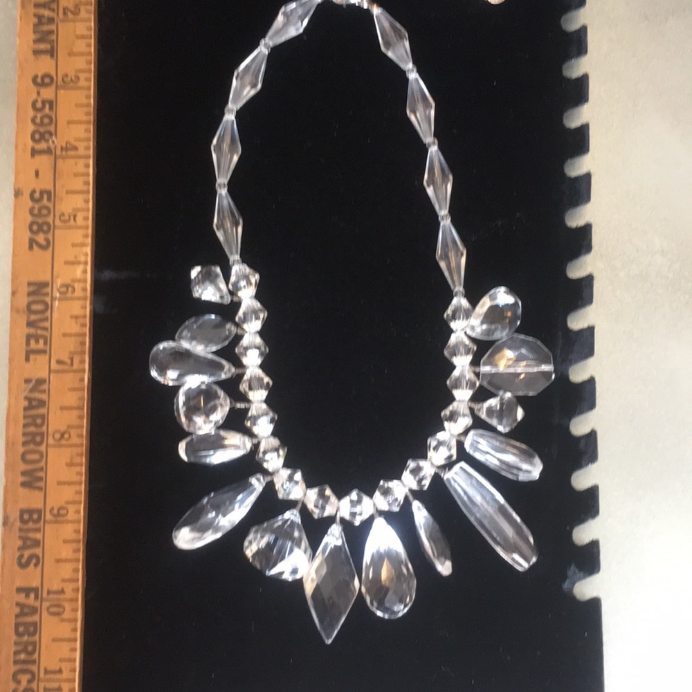 10 inch adjustable clear cluster necklace